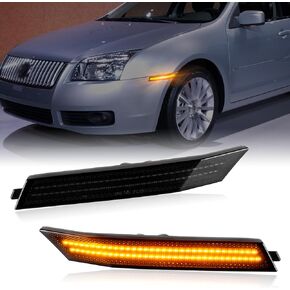 Gempro LED Front Bumper Side Marker Lights for Ford Fusion 2010-2012 Parking Signal Lamps Smoked Len, 2PCS