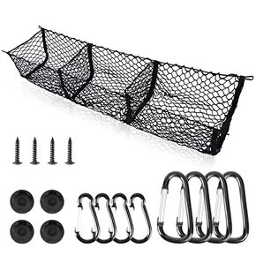 Detachable Cargo Net Trunk Bed Organizer for Ford/Dodge/GMC/Chevy Silverado/Toyota/Nissan/Honda and Pickup Truck, 43" Mesh Storage Net Heavy Duty Cargo Net with 3 Pocket