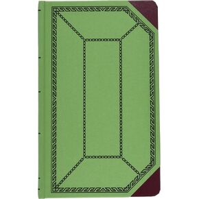 Boorum & Pease BOR6718500R Record/Account Book, Green/red Cover, Record Rule, 12-1/2 x 7-5/8, 500 Pages