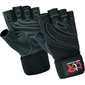 Weight Lifting Leather Padded Gloves for Men and Women Fingerless Body Building Long Wrist Support Training Gym Exercise Powerlifting Gloves Unisex Design