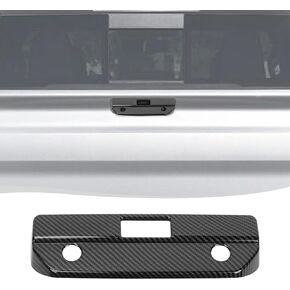 Voodonala for Chevy Silverado 2019+ Tailgate Grab Handle Cover Trim Compatible with Chevy Silverado/GMC Sierra 2019+(Carbon Fiber Black,Model A)