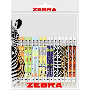 قلم رصاص ميكانيكي صغير من Zebra Cadoozle - رصاص 0.7 مم - 2 من كل برميل - عبوة من 16 قطعة - في عبوة حمار وحشي