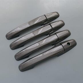 1 Set Sport Carbon Fiber Style Door Handle Cover Trim for Honda Civic 2006-2011 Pilot 2009-2015 (Carbon Fiber Print)