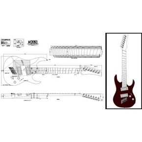 7-String Multiscale Electric Guitar Plan - Full Scale Print