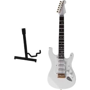 Electric Bass Guitar Model Miniature Mini Guitar Model 7x2.2in for Doll Accessory Decoration Collection White with Stand in Kuwait