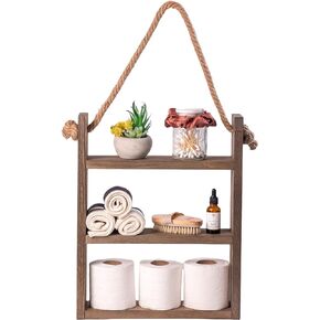 ديكور رف حمام المزرعة، منظم الحمام، ديكور الحمام، رف المناشف، رف الحائط، الرف العائم، فوق رف سلم المرحاض in Kuwait