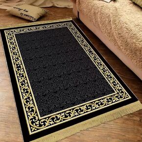 Thick Padded Muslim Prayer Rug Traditional Patterns Islam Prayer Mat with Tassels, Comfort Kneel Floor Carpet Islamic Namaz Rug Praying Mat Home Decor, Eid Ramadan Gift for Men Women Kids
