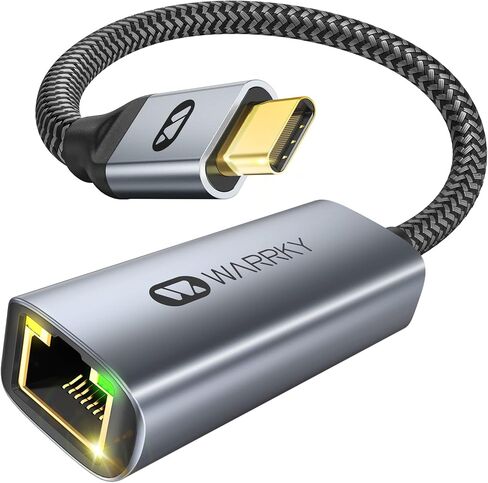 محول USB إلى إيثرنت، محول USB إلى إيثرنت بسرعة 1 جيجابت في الثانية، [مطلي بالذهب] WARRKY 2 في 1 USB 3.0 ومحول USB-C إلى إيثرنت، متوافق مع Mac وiPad Pro وiPhone 15 وXPS وWindows وLinux وSwitch ، مي بوكس in Saudi Arabia