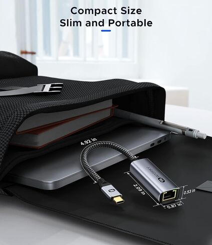 محول USB إلى إيثرنت، محول USB إلى إيثرنت بسرعة 1 جيجابت في الثانية، [مطلي بالذهب] WARRKY 2 في 1 USB 3.0 ومحول USB-C إلى إيثرنت، متوافق مع Mac وiPad Pro وiPhone 15 وXPS وWindows وLinux وSwitch ، مي بوكس in Saudi Arabia