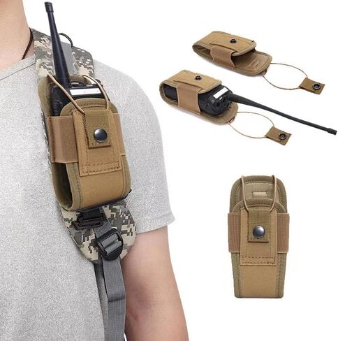 Walkie Talkie Pounch Two Way Radio Holster Holder Case Universal Carrier Bag (Tan) in Saudi Arabia
