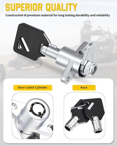 مجموعة أقفال السرج الصلبة المكونة من مفتاحين متوافقة مع Harley Davidson 1993-2013 Electra Glide Ultra Classic Street Glide Road Glide Road King (قفلان ومفتاحان) in Kuwait