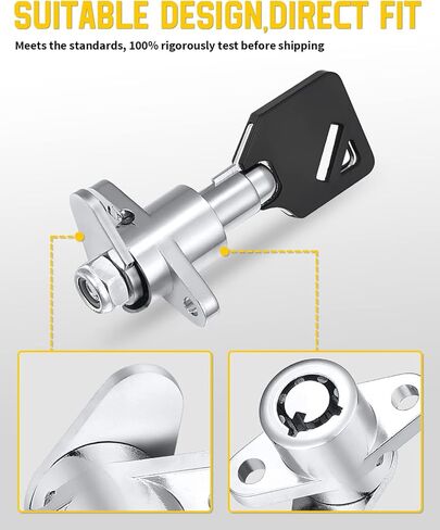 مجموعة أقفال السرج الصلبة المكونة من مفتاحين متوافقة مع Harley Davidson 1993-2013 Electra Glide Ultra Classic Street Glide Road Glide Road King (قفلان ومفتاحان) in Kuwait