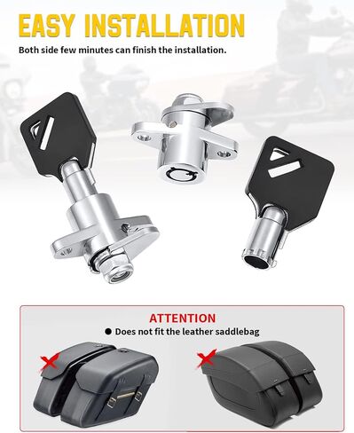 مجموعة أقفال السرج الصلبة المكونة من مفتاحين متوافقة مع Harley Davidson 1993-2013 Electra Glide Ultra Classic Street Glide Road Glide Road King (قفلان ومفتاحان) in Kuwait