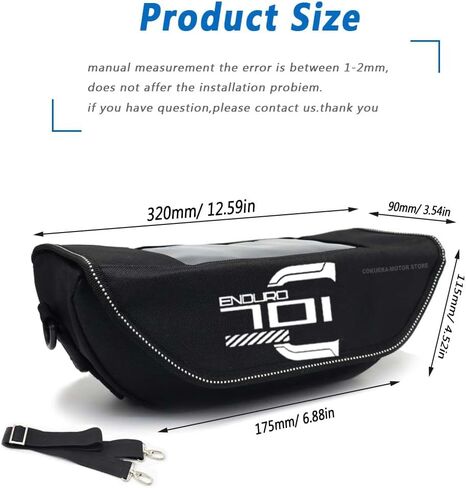 Motorcycle Handlebar Bag for 701 SUPERMOTO & ENDURO, Touch Screen Motorcycle Fork Bag, Waterproof and Dustproof High Capacity Motorcycle Travel Bag in Saudi Arabia