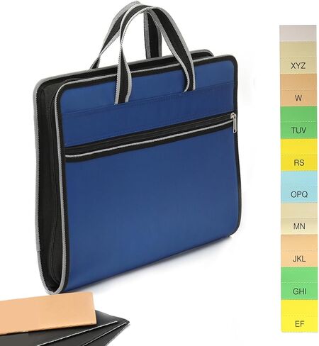 مجلد ملفات قابل للتوسيع بمقبض، منظم ملفات الأكورديون 13 جيبًا مع سحاب وملصقات، منظم ملفات قماش مقاوم للماء، حافظة ملفات الأكورديون لحجم الحروف/ورق A4 in Kuwait