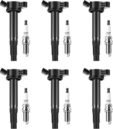 AUTOSAVER88 Ignition Coil Pack + Platinum Spark Plug Set of 6 Compatible with 15-16 Avalon, 07-16 Camry Sienna, 08-16 Highlander, 06-12 RAV4, 09-15 Venza, 07-16 ES350, 07-15 RX350, 10-15 RX450h in Saudi Arabia