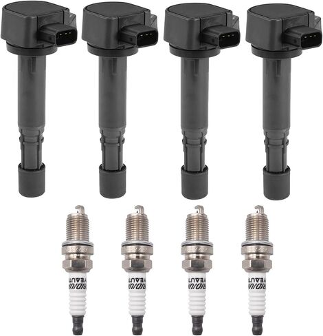 حزمة ملف الإشعال إيريديوم شرارة مجموعة من 4 UF-400 UF400 متوافقة مع Civic Acura 2002-2004 EL 2001-2005 Civic 1.7L L4 in Saudi Arabia