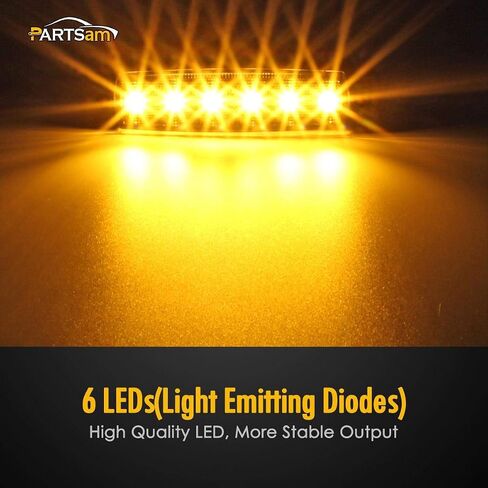 Partsam 20Pcs 3.8" Smoked Thin line Trailer Amber Led Side Marker Clearance Lights 6 LED Surface Mount Trailer marker lights, Led marker lights for trucks, Truck cab marker lights, RV marker lights in Saudi Arabia