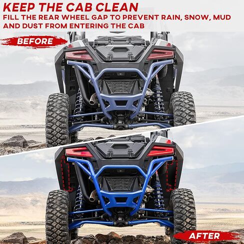 SAUTVS فولاذ للعجلة الخلفية جيدًا لـ Polaris RZR PRO XP/Turbo R، واقي إطار واقي الطين الخلفي باللون الأسود لملحقات Polaris RZR PRO XP/ XP4/ Turbo R/ R4 2020-2024 (قطعتان) in Saudi Arabia