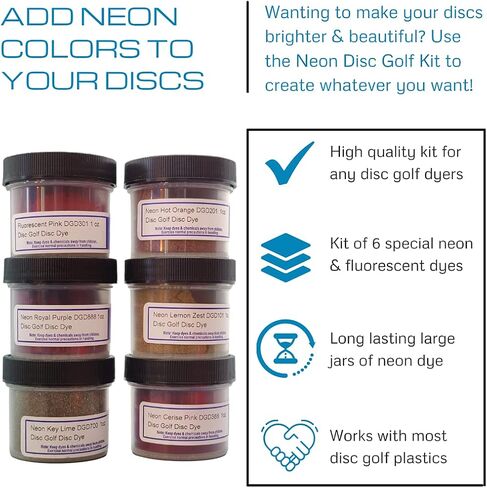 PRO Chemical Disc Golf Dye Kit | Personalize Your Discs However You Want |Disc Golf Discs Tie Dye |Perfect for Beginners to Disc Dyeing | Disc Golf Accessories in Kuwait