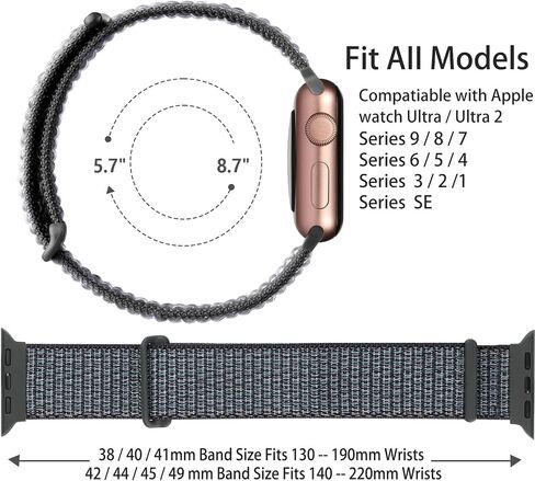 Lenrao Sport Loop Compatible with Apple Watch Bands for Women Men 40mm 41mm 42mm 38mm, Soft Breathable Nylon Wrist Straps for iWatch Bands Series 11/10/9/8/7/6/5/4 SE 3/2/1 Plum in Kuwait