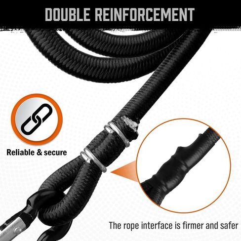 HORUSDY 4 قطع من حبال بنجي مع خطافات حلقة تسلق، 24 بوصة، أشرطة مطاطية شديدة التحمل قوية للتخييم، البضائع، الدراجة، خيمة خارجية، رف الأمتعة in Kuwait