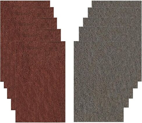 Premium 10 Pack 6" x 9" General Purpose Scuff Pads - Scuffing, Scouring, Sanding, Paint Primer Prep Adhesion Scratch - Surface Preparation Automotive Car Auto Body Woodworking Wood (Brown + Grey) in Kuwait