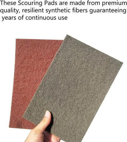 Premium 10 Pack 6" x 9" General Purpose Scuff Pads - Scuffing, Scouring, Sanding, Paint Primer Prep Adhesion Scratch - Surface Preparation Automotive Car Auto Body Woodworking Wood (Brown + Grey) in Kuwait