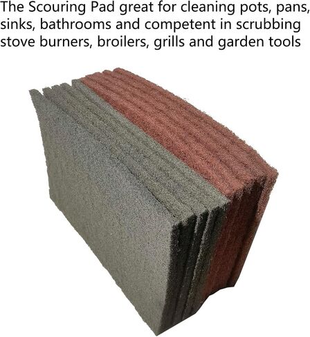 Premium 10 Pack 6" x 9" General Purpose Scuff Pads - Scuffing, Scouring, Sanding, Paint Primer Prep Adhesion Scratch - Surface Preparation Automotive Car Auto Body Woodworking Wood (Brown + Grey) in Kuwait