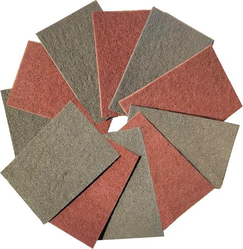 Premium 10 Pack 6" x 9" General Purpose Scuff Pads - Scuffing, Scouring, Sanding, Paint Primer Prep Adhesion Scratch - Surface Preparation Automotive Car Auto Body Woodworking Wood (Brown + Grey) in Kuwait