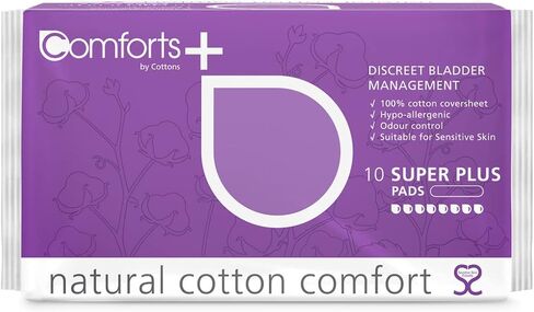 أقطان عضوية | وسادات ممتازة للحماية من سلس البول وتسرب المثانة للنساء | 10- فوط مغلفة بشكل فردي | لا يوجد تحكم في التسرب والرائحة | أقصى قدر من الامتصاص (1 عبوة من 10) in Kuwait