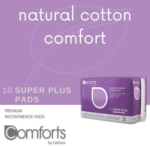 أقطان عضوية | وسادات ممتازة للحماية من سلس البول وتسرب المثانة للنساء | 10- فوط مغلفة بشكل فردي | لا يوجد تحكم في التسرب والرائحة | أقصى قدر من الامتصاص (1 عبوة من 10) in Kuwait