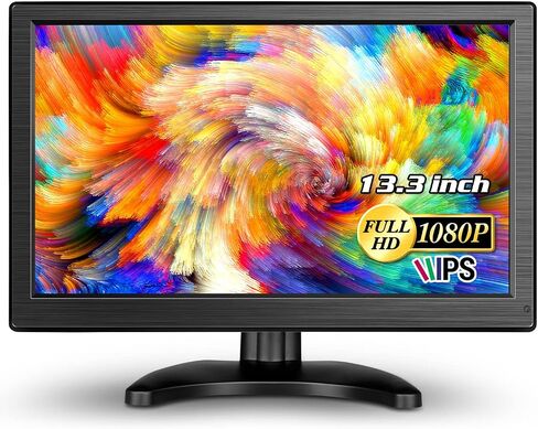 شاشة Eyoyo صغيرة HDMI - 12 بوصة HD IPS شاشة قابلة للتركيب VGA شاشة خارجية للكمبيوتر المحمول لأجهزة الكمبيوتر المحمول PC PS4 Xbox CCTV Security، 1366x768، مكبرات صوت مدمجة in Saudi Arabia