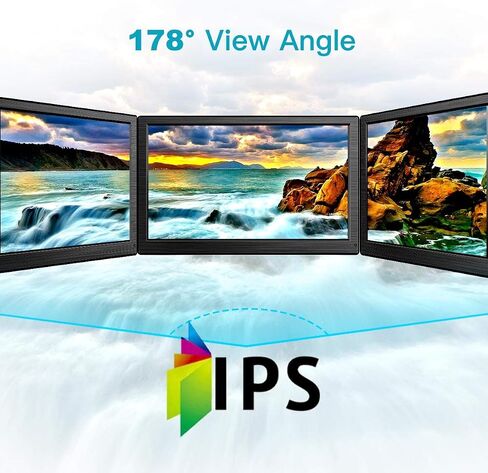 شاشة Eyoyo صغيرة HDMI - 12 بوصة HD IPS شاشة قابلة للتركيب VGA شاشة خارجية للكمبيوتر المحمول لأجهزة الكمبيوتر المحمول PC PS4 Xbox CCTV Security، 1366x768، مكبرات صوت مدمجة in Saudi Arabia