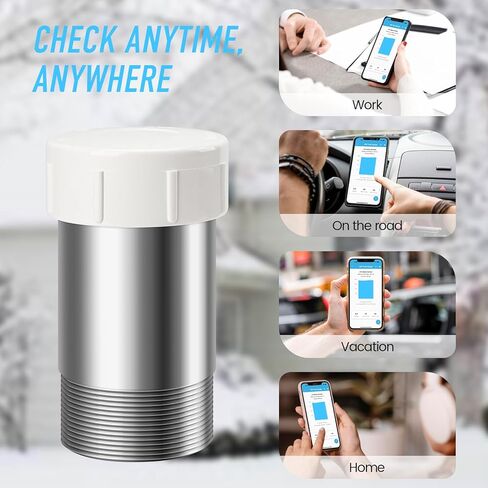 مقياس الزيت الذكي، مقياس خزان زيت التدفئة Zuomeng Wi-Fi مع تقنية الكشف الحصرية، مصمم لخزان 138/220/240/275/330/500 جالون (عمودي أو أفقي)، مراقبة عن بعد بدون جهد in Kuwait