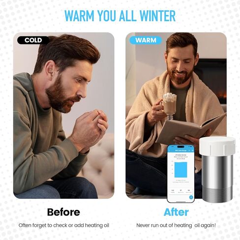 مقياس الزيت الذكي، مقياس خزان زيت التدفئة Zuomeng Wi-Fi مع تقنية الكشف الحصرية، مصمم لخزان 138/220/240/275/330/500 جالون (عمودي أو أفقي)، مراقبة عن بعد بدون جهد in Kuwait