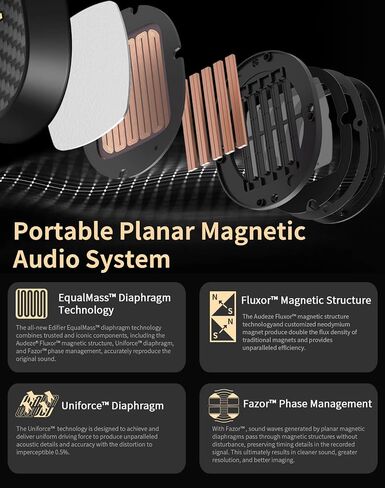 Edifier STAX SPIRIT S3 Wireless Planar Magnetic Headphone, Bluetooth Hi-Fi Headphone with Hi-Res & Snapdragon Sound with Mic for Audiophiles, Home, Studio in Saudi Arabia