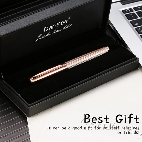 قلم حبر سائل، أقلام أساسية لطيفة للأعمال، قلم معدني لكتابة سلسة، تصميم أنيق، كتابة سهلة، أقلام فاخرة مع علبة هدايا للرجال والنساء باللون الأسود اللامع in Kuwait