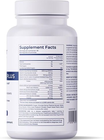 Professional Hair Vitamins Plus Gummies - Biotin Hair Growth Supplements - Vegan Hair Vitamins with Zinc, Vitamins A, C, D, E, B6, B12 - Supports Hair Growth, Skin & Nails - 60 Count in Saudi Arabia