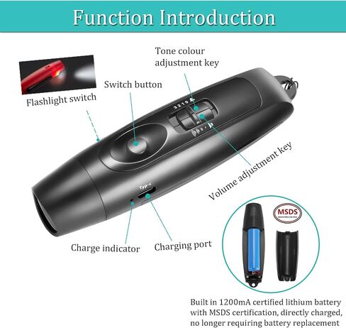 Electronic Whistle Rechargeable for Referees Coaches Teachers Electric Whistle Handheld Blowless Whistles with Lanyard for Outdoor Games Sports Emergency Pet 4 Tones High Volume USB Charging, Black in Saudi Arabia