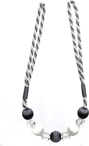 2 حزمة من الستائر المطرزة بشراشيب، ستائر مصنوعة يدويًا، ستائر من البوليستر مطرزة بحبل من الخلف - عنابي/ذهبي in Kuwait