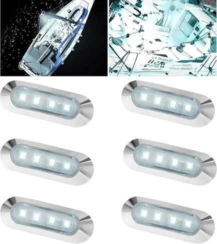 Marine Boat Lights, Utility Led Interior Lights Boat Deck Courtesy Cockpit Decoration Light, Waterproof Boat Navigation Lights for Yacht Fishing Pontoon Kayak Sailboat 12V 24V,6Pcs in Saudi Arabia