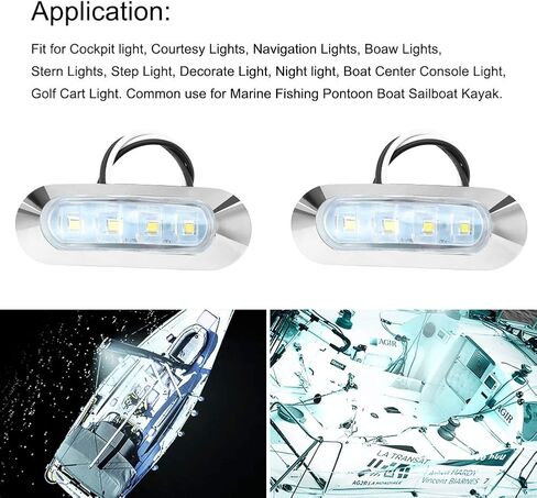 Marine Boat Lights, Utility Led Interior Lights Boat Deck Courtesy Cockpit Decoration Light, Waterproof Boat Navigation Lights for Yacht Fishing Pontoon Kayak Sailboat 12V 24V,6Pcs in Saudi Arabia