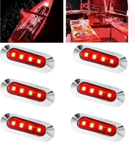 Marine Boat Lights, Utility Led Interior Lights Boat Deck Courtesy Cockpit Decoration Light, Waterproof Boat Navigation Lights for Yacht Fishing Pontoon Kayak Sailboat 12V 24V,6Pcs in Saudi Arabia