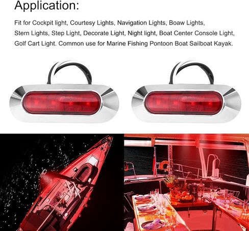 Marine Boat Lights, Utility Led Interior Lights Boat Deck Courtesy Cockpit Decoration Light, Waterproof Boat Navigation Lights for Yacht Fishing Pontoon Kayak Sailboat 12V 24V,6Pcs in Saudi Arabia