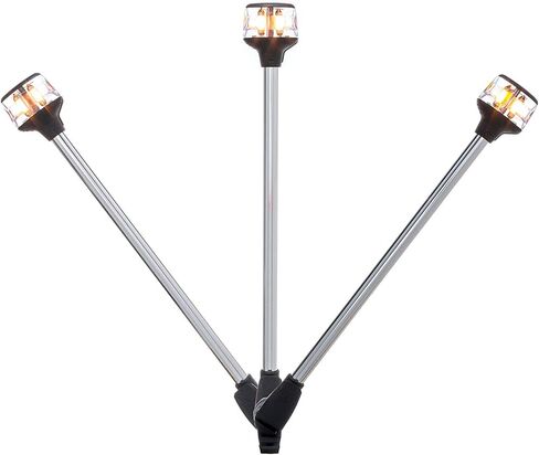 Attwood 7202-P-7 ضوء Lightarmor قابل للطي 20 بوصة متوهج 3 ميل بحري/مصباح مرساة، فضي، مقاس واحد in Saudi Arabia