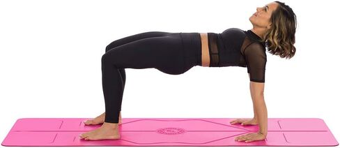 Liforme Yoga Pad - Free Yoga Bag Included - Patented Alignment System, Warrior-like Grip, Non-slip, Eco-friendly and biodegradable, 4.2mm thick pad for knee, elbow and hand support during Yoga in Saudi Arabia