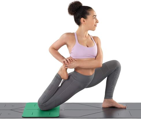 Liforme Yoga Pad - Free Yoga Bag Included - Patented Alignment System, Warrior-like Grip, Non-slip, Eco-friendly and biodegradable, 4.2mm thick pad for knee, elbow and hand support during Yoga in Saudi Arabia