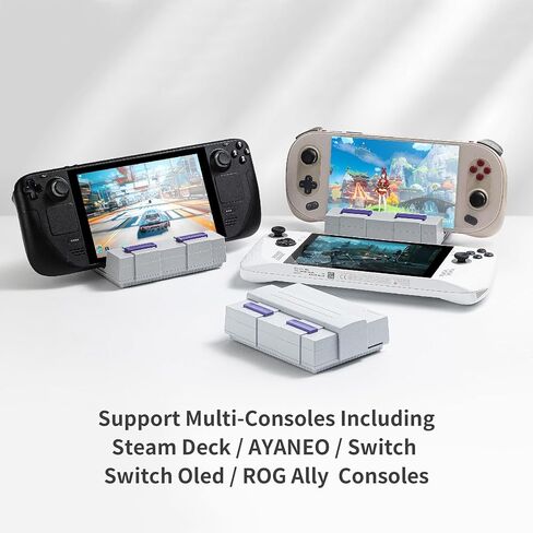 محطة إرساء مجموعة AKNES Guli لسطح البخار وROG Ally، قاعدة بث 7 في 1 مع HDMI 4K@60 هرتز، جيجابت إيثرنت، 3 * USB-A 3.0 و1 * مخرج USB-C و1 * شحن USB-C PD 100 وات، متوافق مع Switch OLED/AYANEO in Kuwait