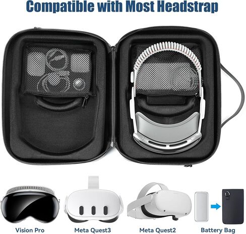 for Apple Vision Pro Carrying Case All-in-one Travel Leather Hard Carry Case Portable Storage Bag for Apple Vision Pro Virtual Reality VR Headset and Accessories in Saudi Arabia